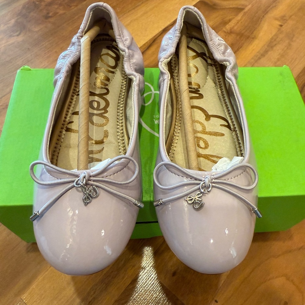 Sam Edelman girls patent lavender ballet flat NWT size 1 slip on‎